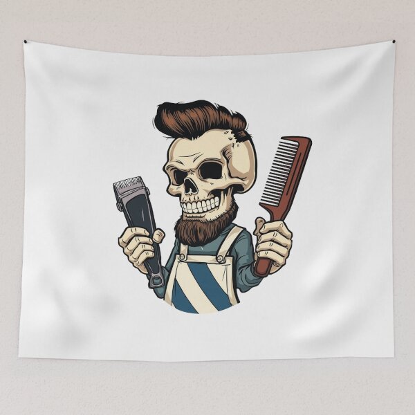 Item preview, Barber Skull With Clippers and Comb Art designed and sold by Barber MD Culture.
