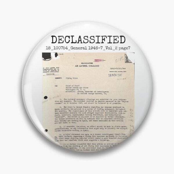 Item preview, UFO DECLASSIFIED 18_100754_General 1946-7_Vol_2 page7 designed and sold by CG17s.