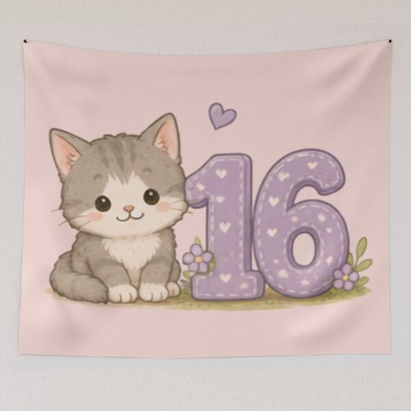 Item preview, Sweet 16 Birthday Kitten designed and sold by MellowMunchkins.