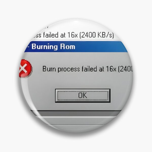 Item preview, Retro Nero Burning Rom Error Screen T-Shirt Print | Funny 2000s Tech Nostalgic Sticker | Windows 98 CD Burn Process Failed Graphic | Y2K Geek Apparel designed and sold by SergioMiklos.
