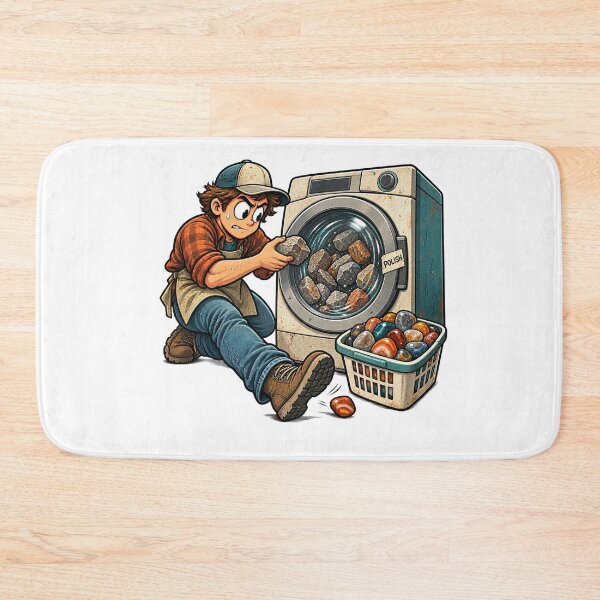 Item preview, Rock Tumbler Laundry Day Funny Rock Collector Cartoon designed and sold by Concrete Coffee Studio.