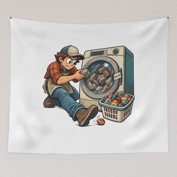 Item preview, Rock Tumbler Laundry Day Funny Rock Collector Cartoon designed and sold by Concrete Coffee Studio.