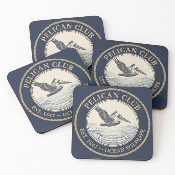 Item preview, Brown Pelican Club Vintage Badge Coastal Bird designed and sold by CalmCapy Co.