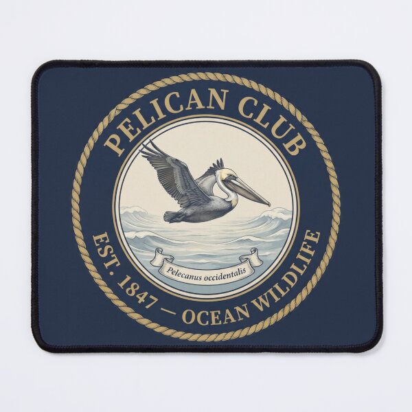 Item preview, Brown Pelican Club Vintage Badge Coastal Bird designed and sold by CalmCapy Co.