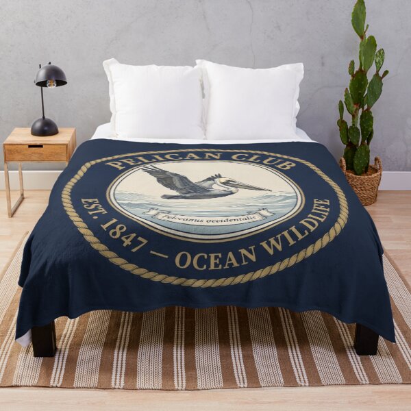 Item preview, Brown Pelican Club Vintage Badge Coastal Bird designed and sold by CalmCapy Co.