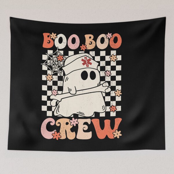 Artikelvorschau, Groovy Boo Boo Crew Nurse Ghost Halloween entworfen und verkauft von HaytamShop.
