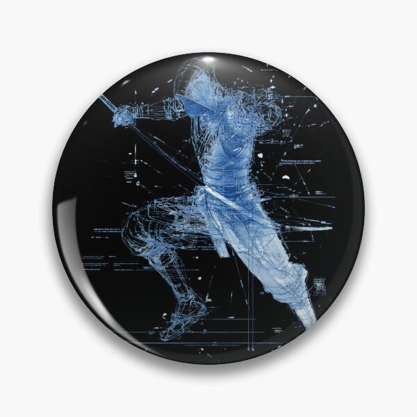 Item preview, Ninja Warrior Blueprint Cyberpunk Futuristic Schematic Design designed and sold by daila70.