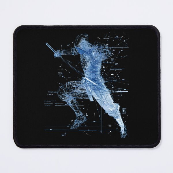 Item preview, Ninja Warrior Blueprint Cyberpunk Futuristic Schematic Design designed and sold by daila70.