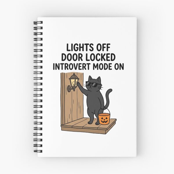 Item preview, Lights Off Door Locked Introvert Mode On Black Cat Halloween Sarcastic designed and sold by raedattia.