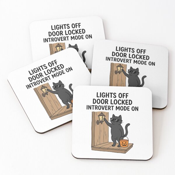Item preview, Lights Off Door Locked Introvert Mode On Black Cat Halloween Sarcastic designed and sold by raedattia.