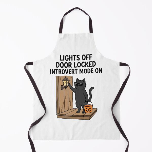 Item preview, Lights Off Door Locked Introvert Mode On Black Cat Halloween Sarcastic designed and sold by raedattia.