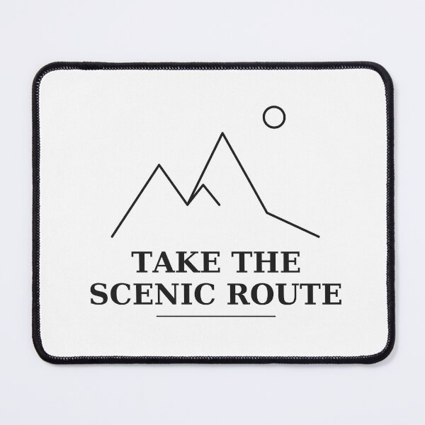 Item preview, Take the Scenic Route Mountain Line Art designed and sold by PixelDriftCo.