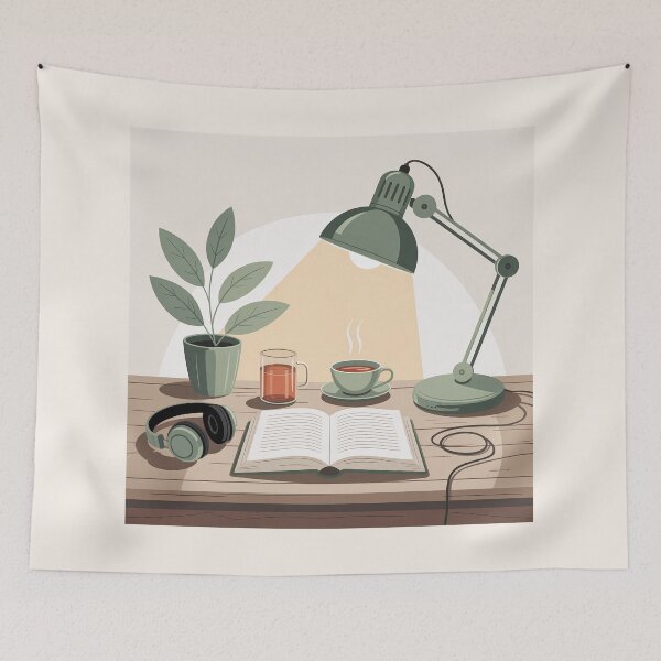 Item preview, Introvert Study Mode Cozy Desk  designed and sold by TrendMorphic.