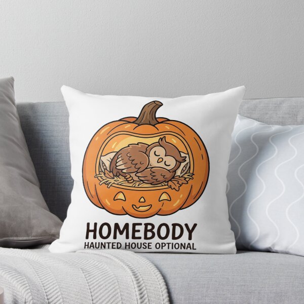 Item preview, Homebody Haunted House Optional Cute Sleeping Owl Pumpkin Fall Introvert designed and sold by raedattia.