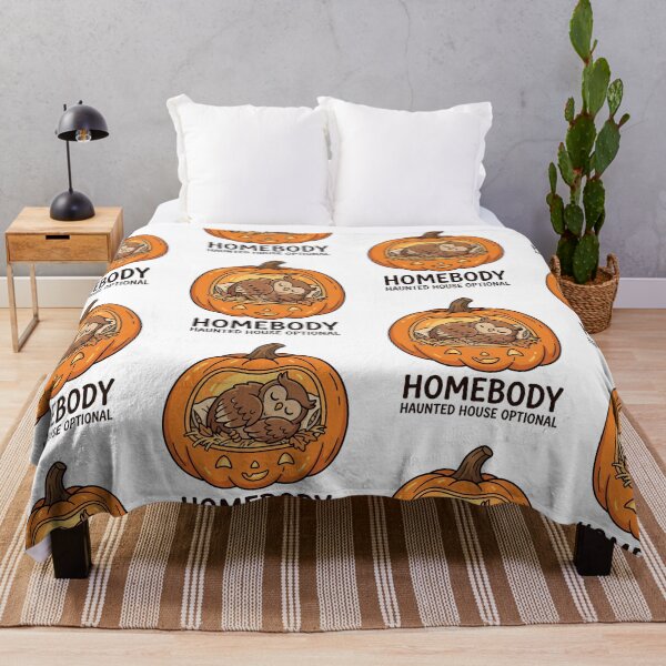 Item preview, Homebody Haunted House Optional Cute Sleeping Owl Pumpkin Fall Introvert designed and sold by raedattia.