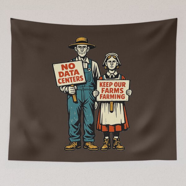 Item preview, American Gothic vs Data Centers designed and sold by KungPowUnicorn.