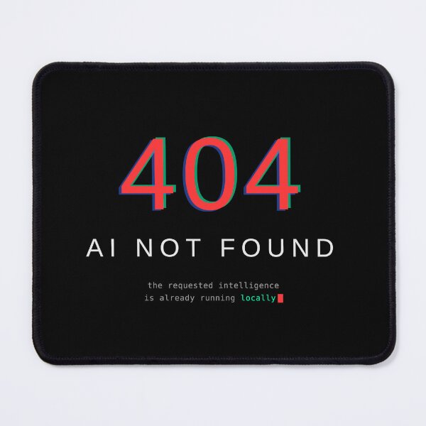 Item preview, Error 404 AI Not Found — Funny Glitch Tech Shirt designed and sold by RejectedLabel.