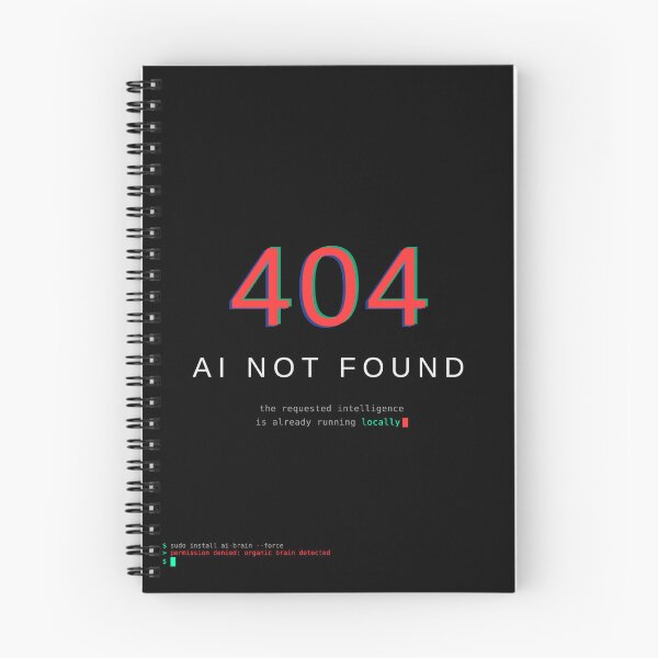 Item preview, Error 404 AI Not Found — Funny Glitch Tech Shirt designed and sold by RejectedLabel.
