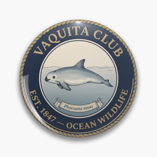 Item preview, Vaquita Club Vintage Badge Rare Ocean Wildlife designed and sold by CalmCapy Co.