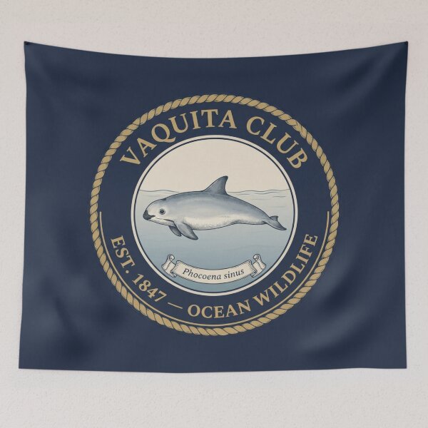 Item preview, Vaquita Club Vintage Badge Rare Ocean Wildlife designed and sold by CalmCapy Co.