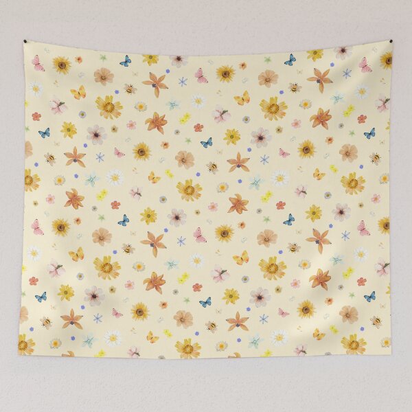 Item preview, Wildflower Butterfly Meadow Floral Pattern designed and sold by jianina-alondra.