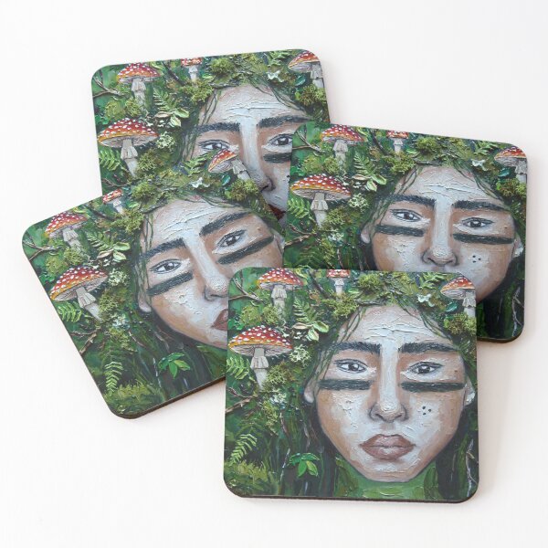 Item preview, Forest Spirit Boy - Dark Fairycore Shaman Mushroom Art designed and sold by MAISON SYLVIE.