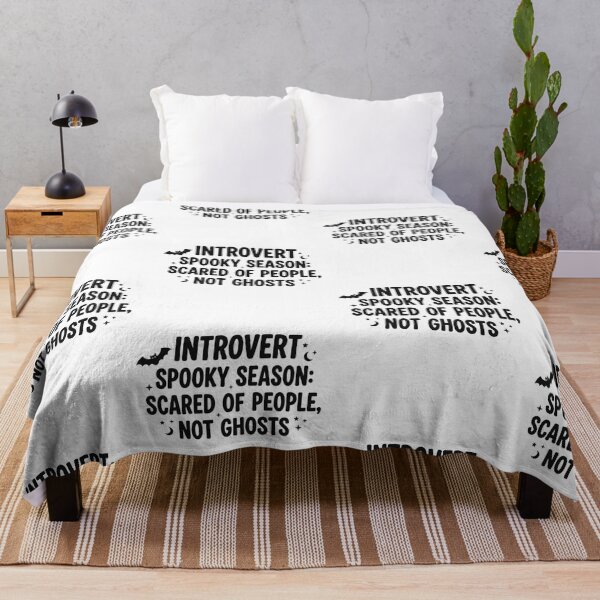 Item preview, Introvert Spooky Season Scared Of People Not Ghosts Funny Halloween Quote designed and sold by raedattia.