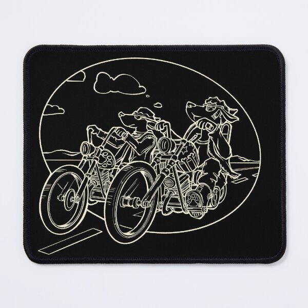 Item preview, Motorcycle Dog - White on Black  designed and sold by BentleysGreat.