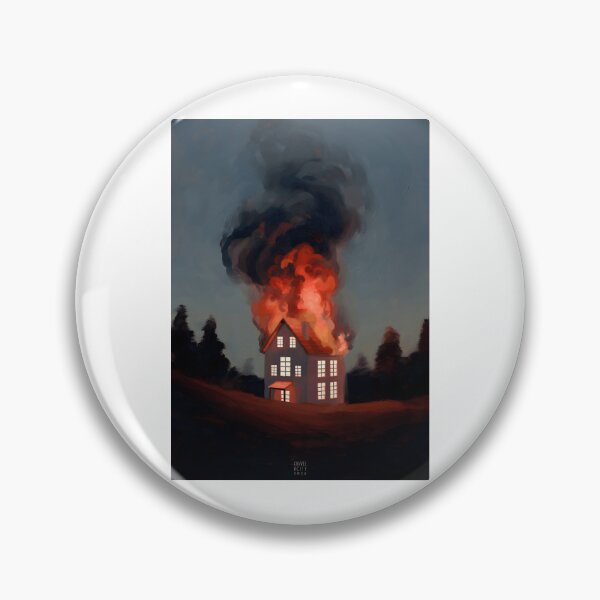 Item preview, House Engulfed in Flames at Dusk designed and sold by J-Mindful.