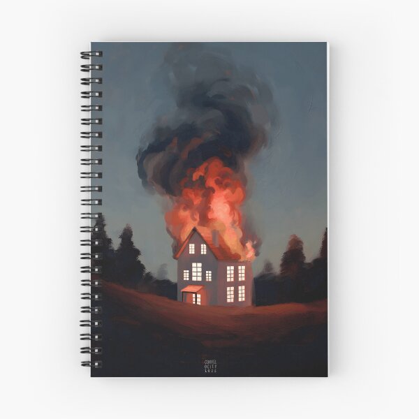 Item preview, House Engulfed in Flames at Dusk designed and sold by J-Mindful.