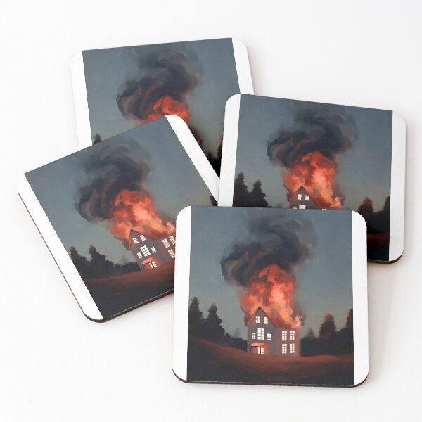 Item preview, House Engulfed in Flames at Dusk designed and sold by J-Mindful.