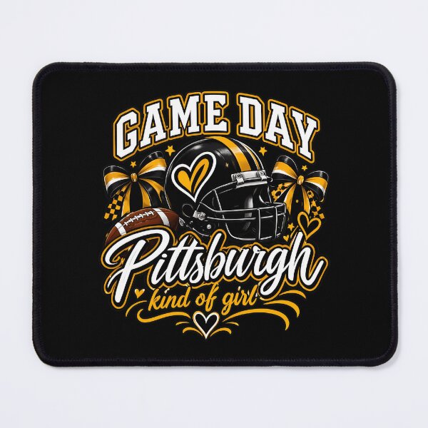 Item preview, Game Day Pittsburgh Kind of Girl Black and Gold Football Graphic designed and sold by MaryGordo69359.