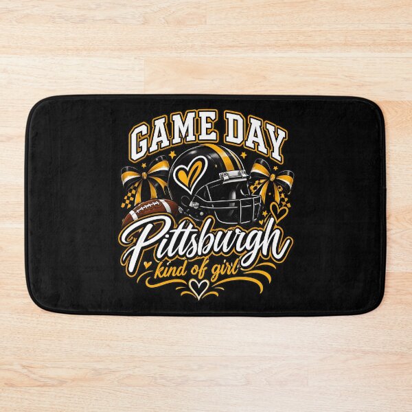 Item preview, Game Day Pittsburgh Kind of Girl Black and Gold Football Graphic designed and sold by MaryGordo69359.