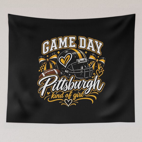 Item preview, Game Day Pittsburgh Kind of Girl Black and Gold Football Graphic designed and sold by MaryGordo69359.