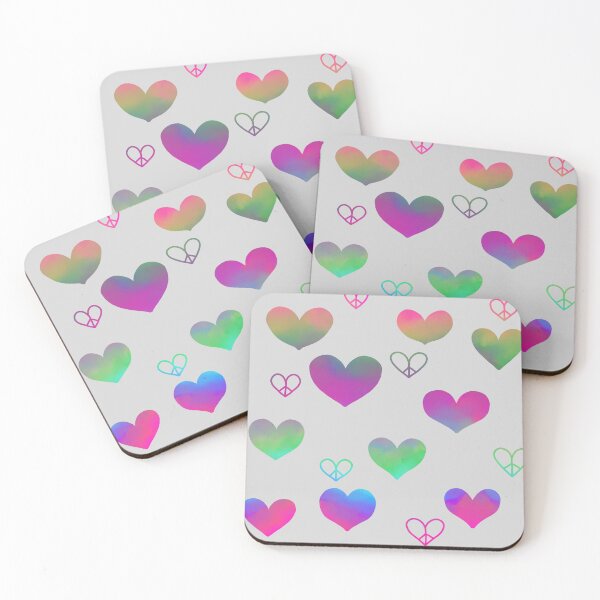 Item preview, Watercolor Gradient Hearts and Peace Signs  designed and sold by JaygiesDesign.