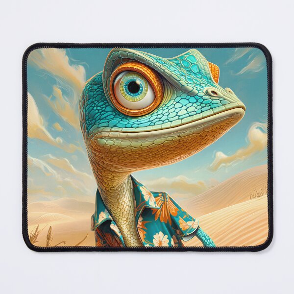 Item preview, Colorful Lizard in Floral Shirt on Sandy Landscape designed and sold by Artessie.