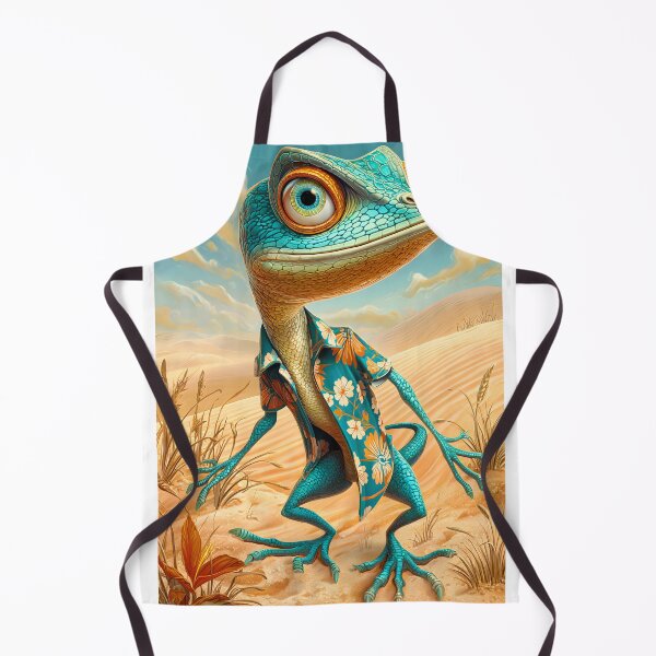 Item preview, Colorful Lizard in Floral Shirt on Sandy Landscape designed and sold by Artessie.