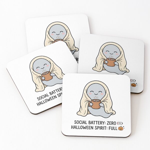 Item preview, Social Battery Zero Halloween Spirit Full Cute Ghost Introvert designed and sold by raedattia.