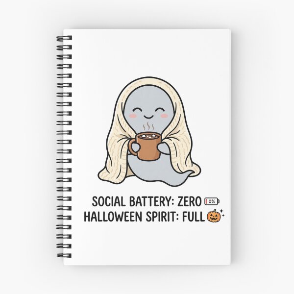 Item preview, Social Battery Zero Halloween Spirit Full Cute Ghost Introvert designed and sold by raedattia.