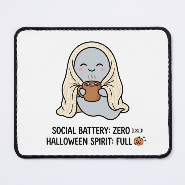 Item preview, Social Battery Zero Halloween Spirit Full Cute Ghost Introvert designed and sold by raedattia.