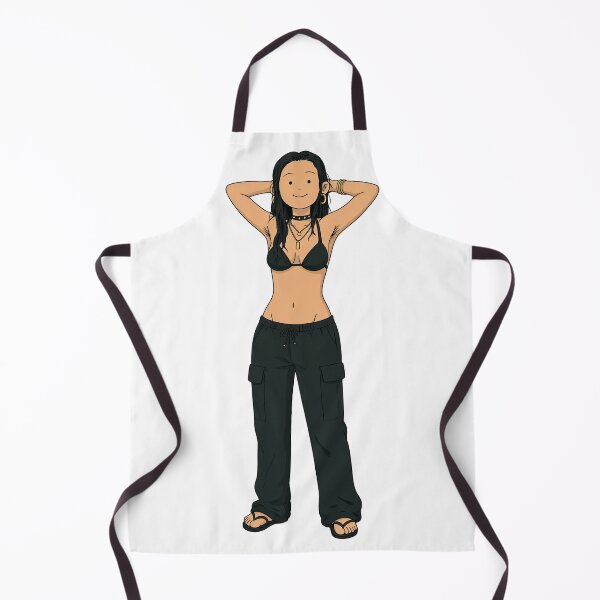 Item preview, Animated cartoon art woman standing with hands behind her heads in a bikini top with unshaven underarms designed and sold by Vintage Designs +.