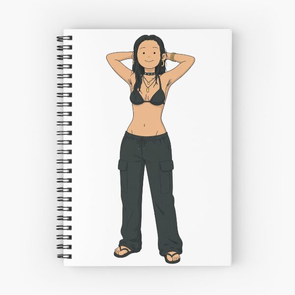 Item preview,  Animated cartoon art woman standing with hands behind her heads in a bikini top with unshaven underarms designed and sold by Vintage Designs +.