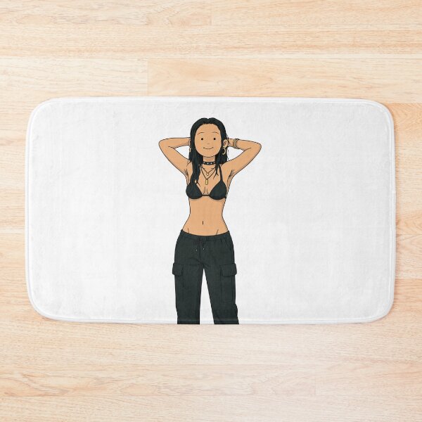 Item preview,  Animated cartoon art woman standing with hands behind her heads in a bikini top with unshaven underarms designed and sold by Vintage Designs +.