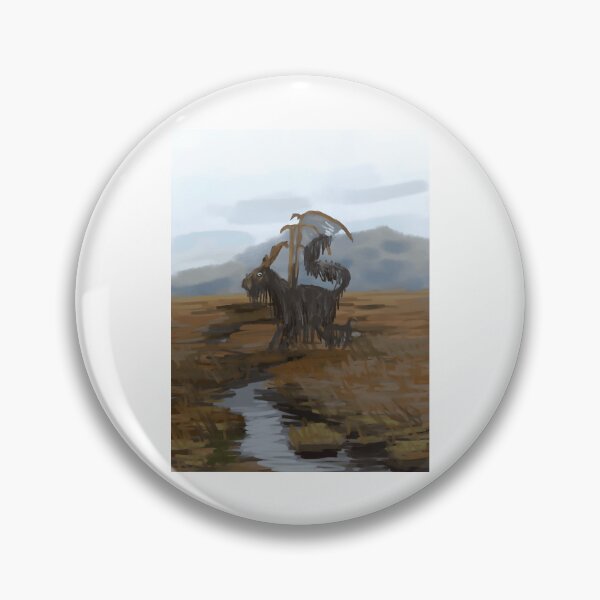 Item preview, Surreal Black Goat with Tattered Wings in Marshland designed and sold by J-Mindful.