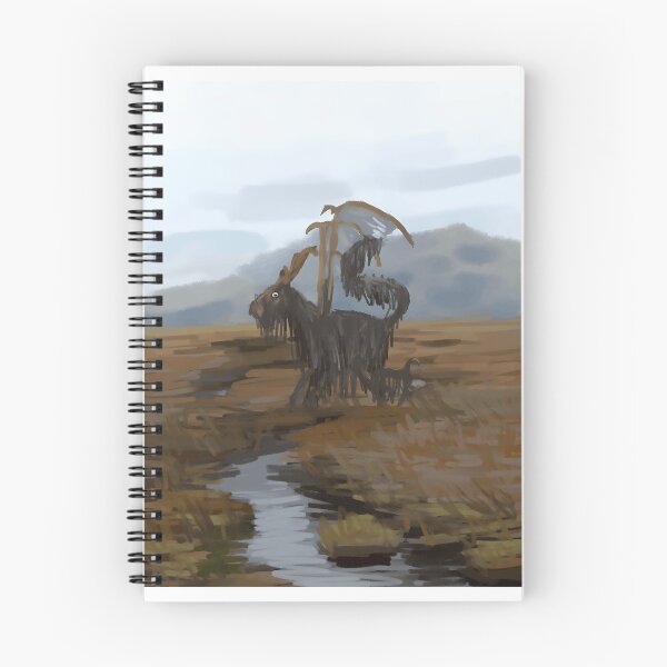 Item preview, Surreal Black Goat with Tattered Wings in Marshland designed and sold by J-Mindful.