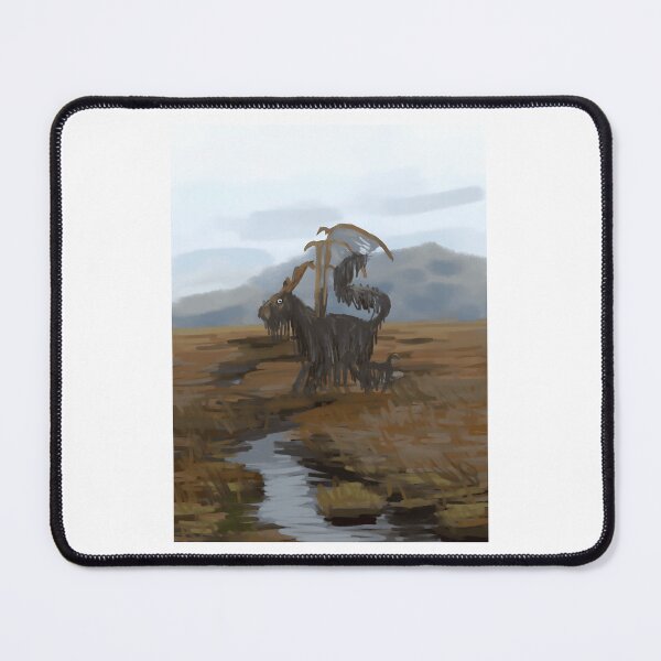 Item preview, Surreal Black Goat with Tattered Wings in Marshland designed and sold by J-Mindful.
