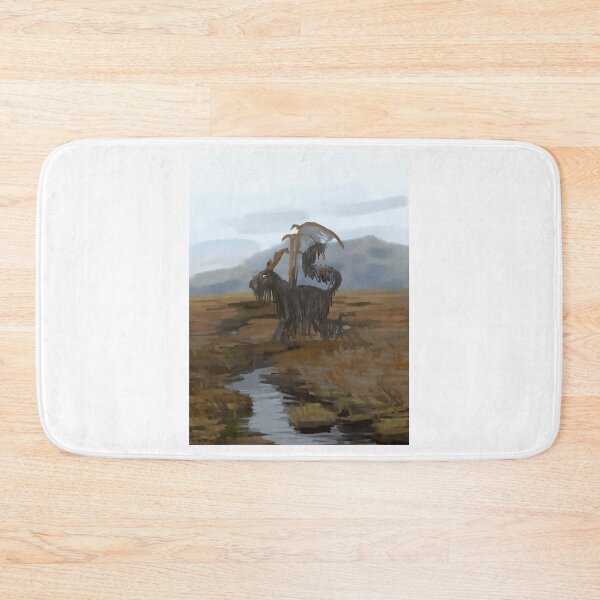 Item preview, Surreal Black Goat with Tattered Wings in Marshland designed and sold by J-Mindful.