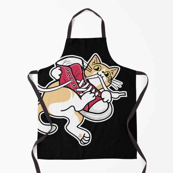 Item preview, Playful Cat with Sneaker Laces - Funny Cat & Sneaker Art_RED designed and sold by AckeeWolf.