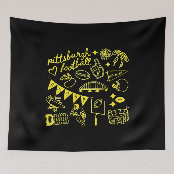 Item preview, Pittsburgh Football Doodle Icons Black and Gold Fan Graphic designed and sold by MariaSkin27632.