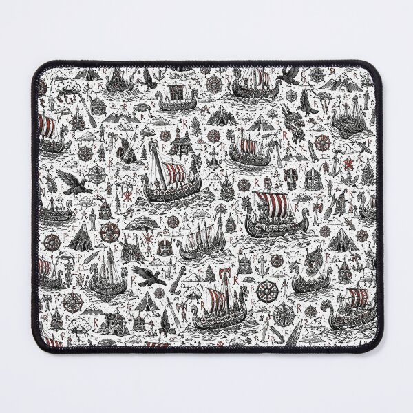 Item preview, Viking Longship Adventure Doodle Pattern designed and sold by i-corp.